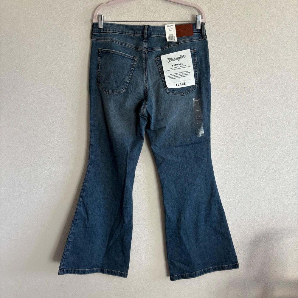 Wrangler Women's High-Rise Dark Blue Flare Jeans - Picture 6 of 7